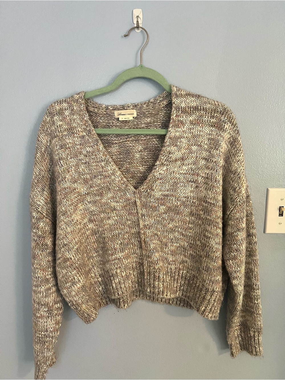 Cozy V-Neck Marled Knit Sweater - Lovers & Friends